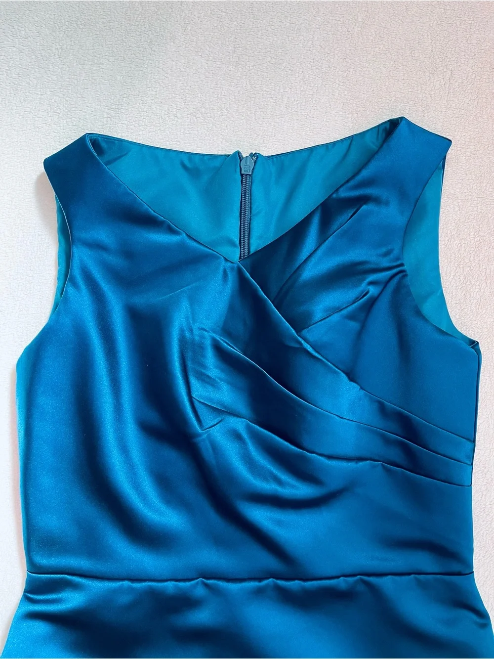 Satin Formal Gown, Sleeveless A-Line, Girls, Size 14,Teal